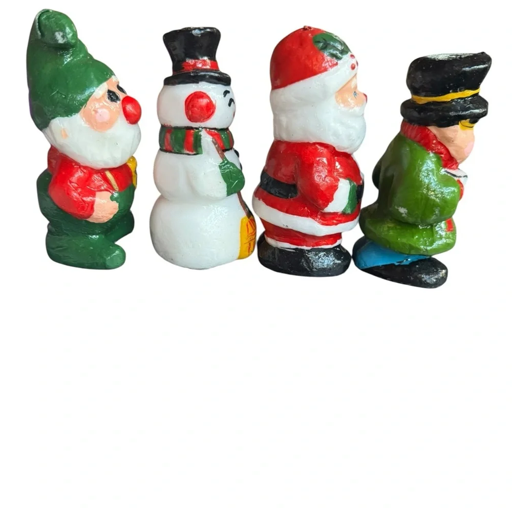 Deadstock 1970s Interpur,‎ Made in Korea, Set of 4 5” Tall Holiday Candles